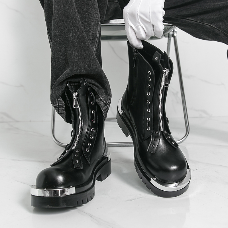 Men Formal Wear With Boots - Men's thick soled boots Designer Trendy