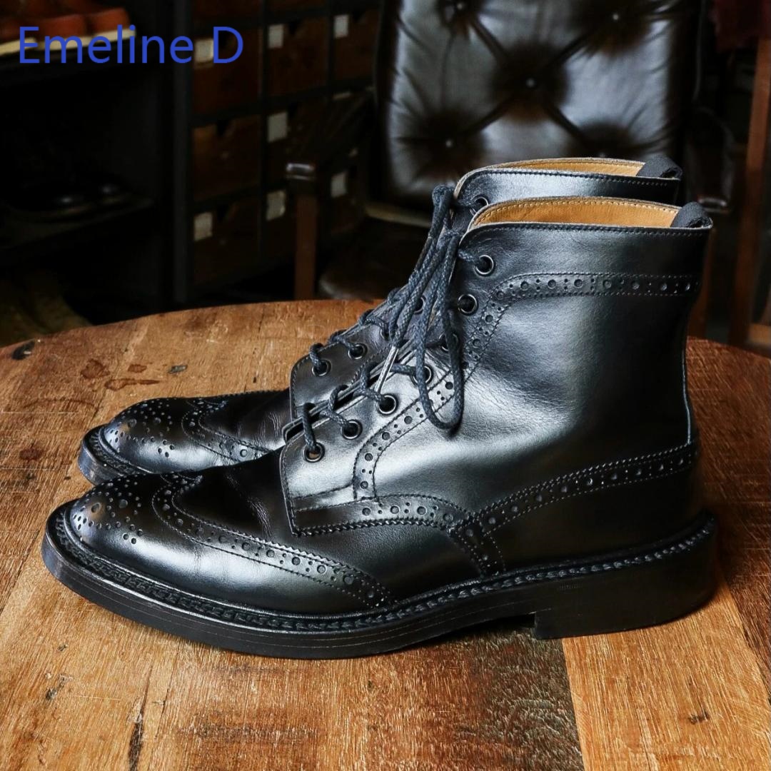 Men Brogue Ankle Boots Genuine - Formal Men Daily Wear Footwear review and price